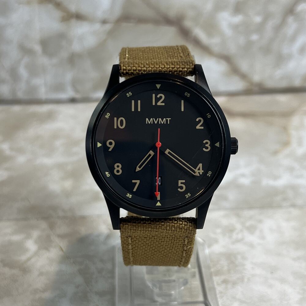 MVMT Men's Field Quartz Analog Watch Model 28000017 Canvas Strap Tested READ